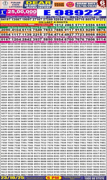 Punjab State Dear 50 Chief Thursday Weekly Lottery Result 6pm 23.10.25 Declared img 20251023 wa0101.jpg
