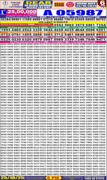 Punjab State Dear 50 Jackal Saturday Weekly Lottery Result 6pm 25.10.25 Declared img 20251025 wa0031.jpg