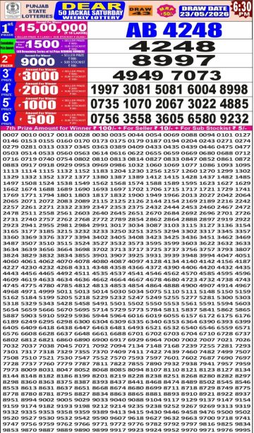 पंजाब स्टेट लॉटरी रिजल्ट Punjab State Lottery Result 6.30PM 23.05.26 img 20260525 wa0015