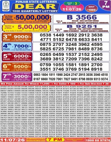 Punjab State Dear 1000 Quarterly Lottery Result 11.07.26 img 20260711 wa0066