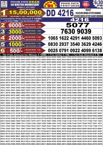 पंजाब स्टेट लॉटरी रिजल्ट Punjab State Lottery Result 6.30PM 15.07.26 img 20260715 wa0038